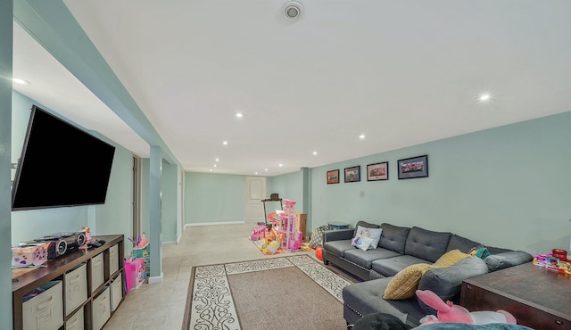 123 Baker Ct, Island Park, NY 11558 - living area with recessed lighting and baseboards