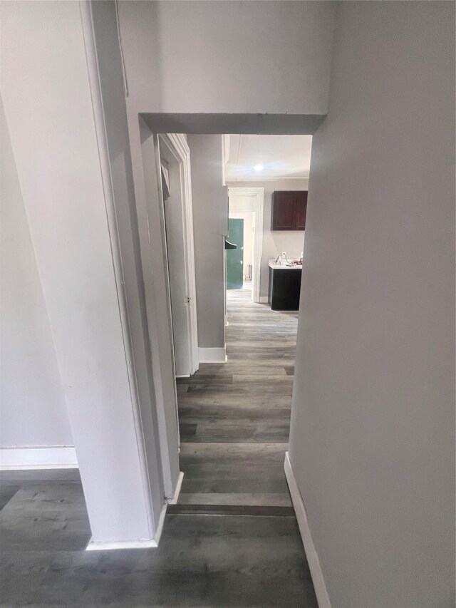 27 Hooker Ave, Poughkeepsie, NY 12601 - corridor with baseboards and wood finished floors