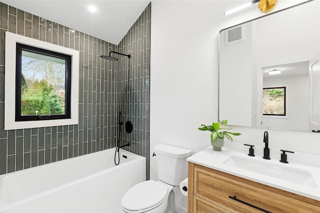 10 Lenape Rd, Southampton, NY 11968 - full bathroom featuring vanity, toilet, and tub / shower combination