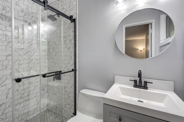 7 Searington Dr, Syosset, NY 11791 - full bathroom featuring toilet, a stall shower, and vanity