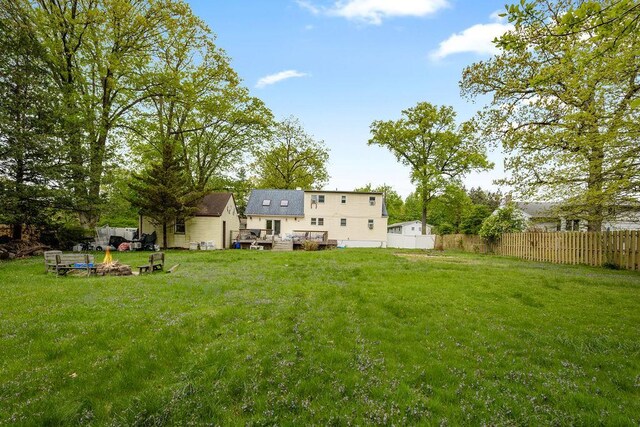 4 W Burda Pl, New City, NY 10956 - back of house with a fire pit and a deck