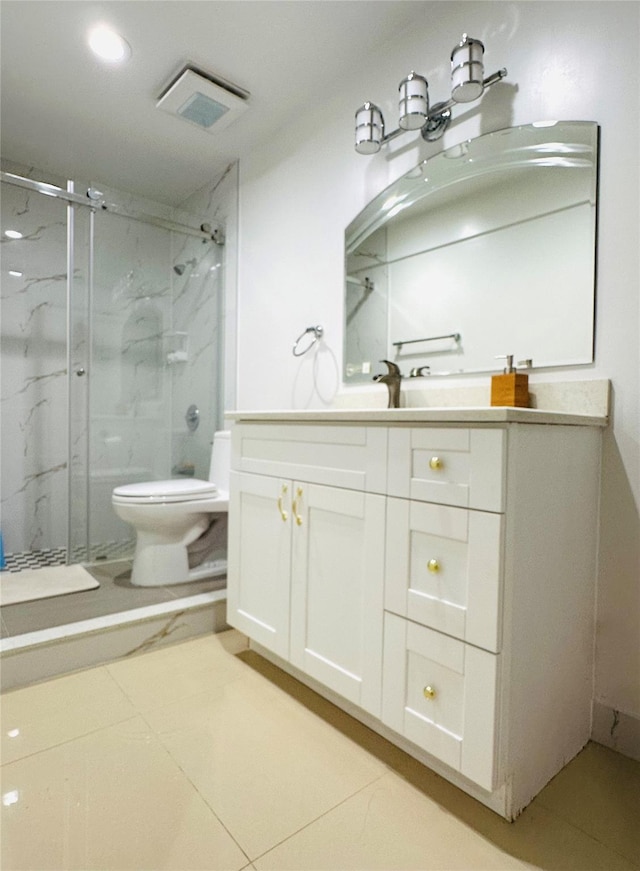 12 Yale Dr, Manhasset, NY 11030 - full bathroom featuring a marble finish shower, toilet, vanity, and marble finish flooring