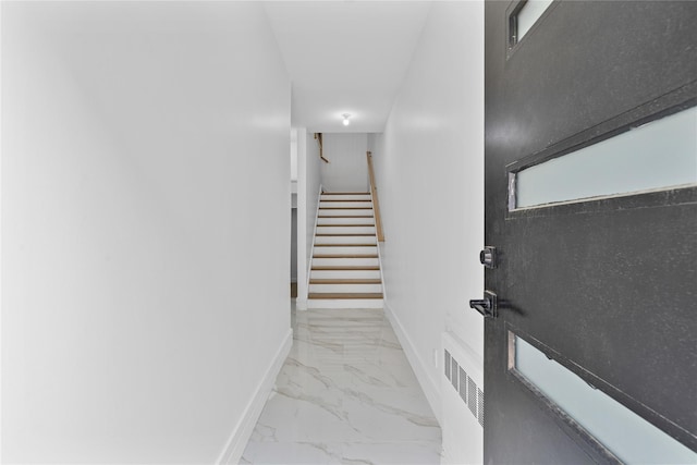244 Blauvelt Rd Unit 213, Monsey, NY 10952 - stairway with marble look tile flooring and baseboards