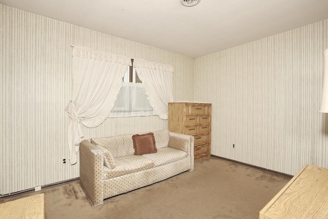 11 Claremont Ln, Suffern, NY 10901 - living area with wallpapered walls and carpet flooring