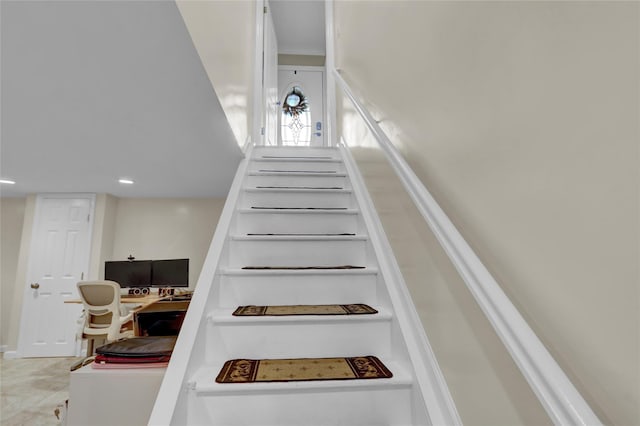 738 Craft Ave, Franklin Square, NY 11010 - stairs featuring recessed lighting and baseboards
