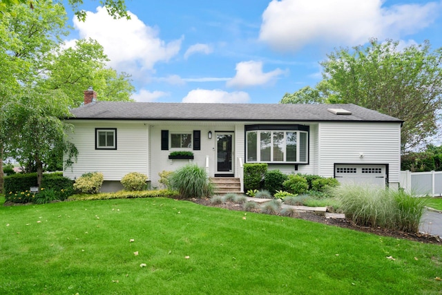 1016 Westminster Ave, Dix Hills, NY 11746 - single story home featuring a chimney, a garage, and entry steps