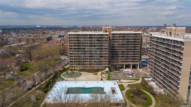 152-18 Union Tpke Unit 9P, Flushing, NY 11367 - aerial view of property and surrounding area with nearby urban area