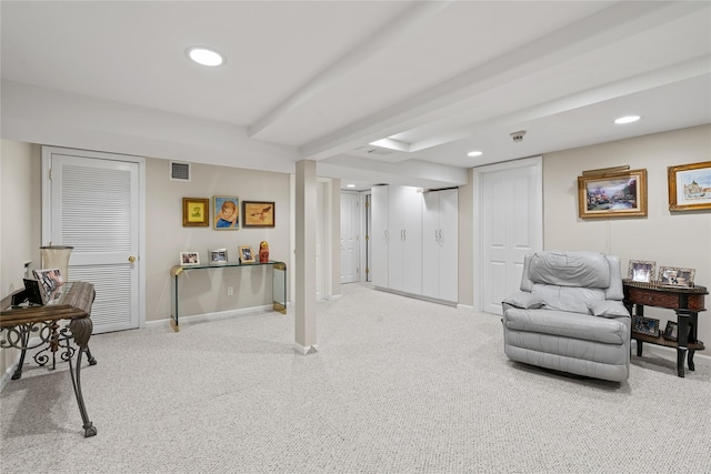 81 Hidden Ridge Dr, Syosset, NY 11791 - living area with carpet floors and recessed lighting