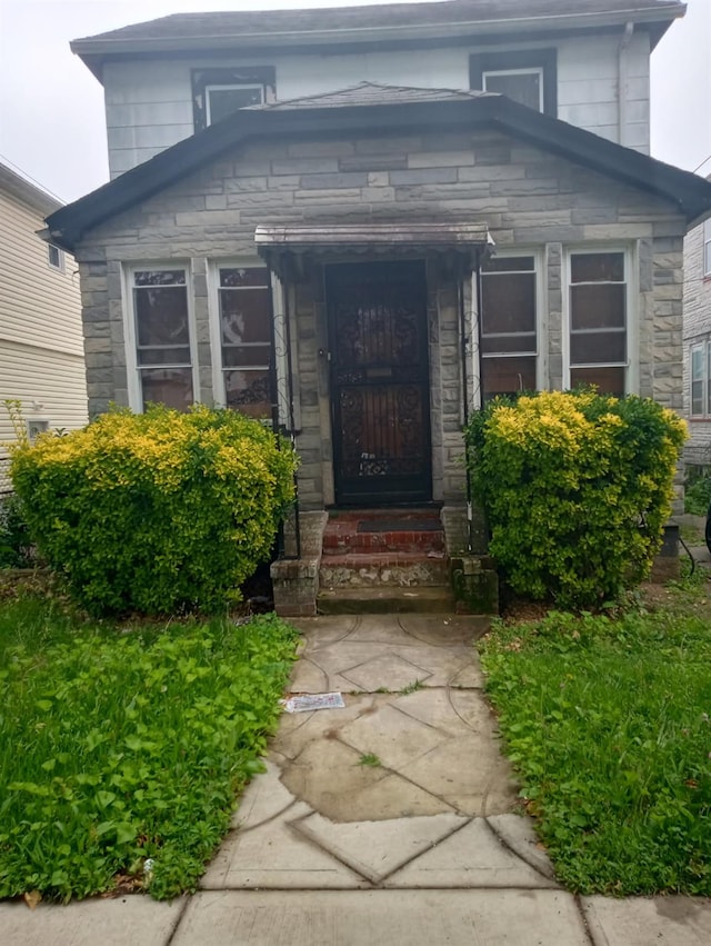 194-24 111th Rd, Saint Albans, NY 11412 - property entrance with stone siding