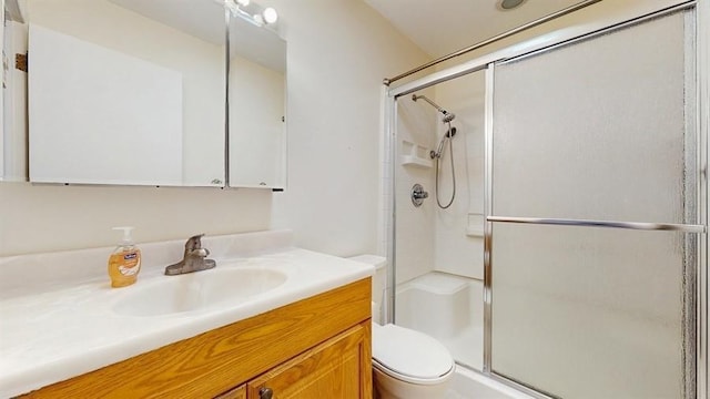 377C Woodbridge Dr, Ridge, NY 11961 - full bathroom featuring a stall shower and vanity