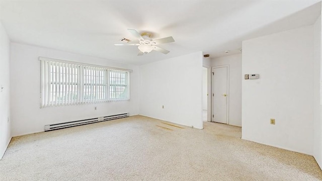 377C Woodbridge Dr, Ridge, NY 11961 - unfurnished room featuring baseboard heating, carpet floors, and a ceiling fan