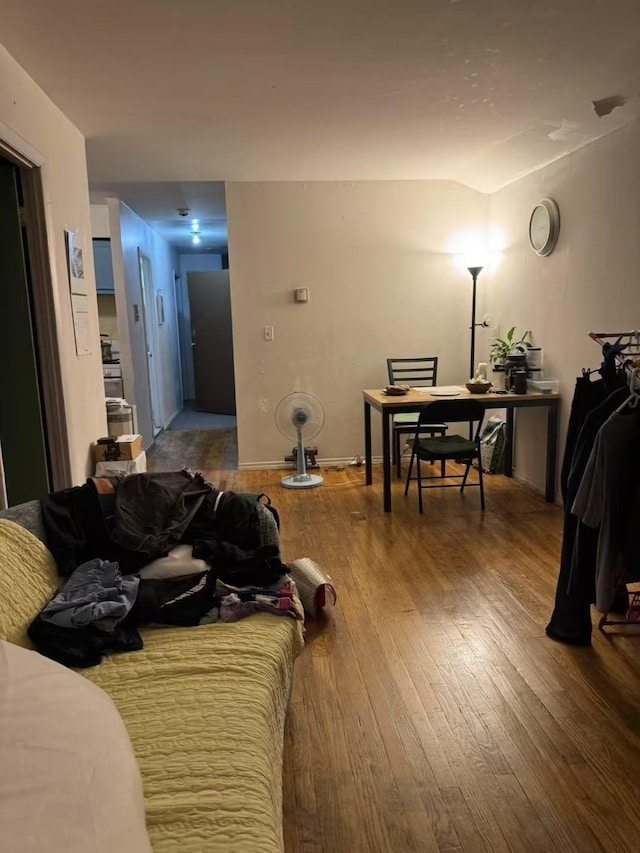 40-18 165th St, Flushing, NY 11358 - living room with hardwood / wood-style floors and lofted ceiling