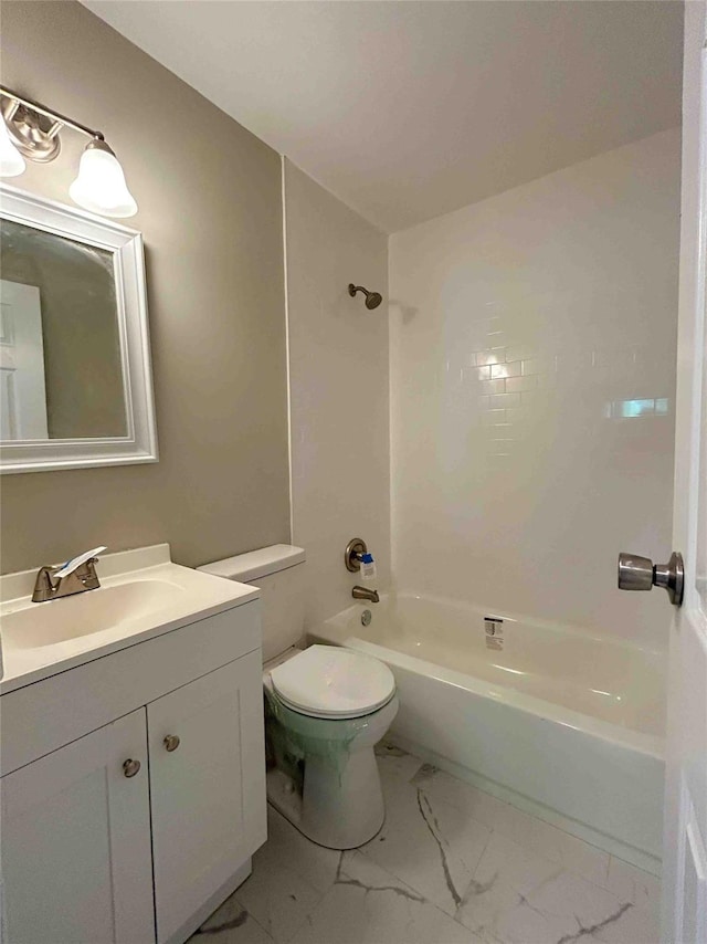 1548 Rte 9 Unit 1A, Wappingers Falls, NY 12590 - full bathroom featuring marble look tile flooring, vanity, shower / bath combination, and toilet