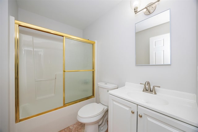 15 Pond St, Poughkeepsie, NY 12603 - full bathroom with vanity, toilet, and bath / shower combo with glass door