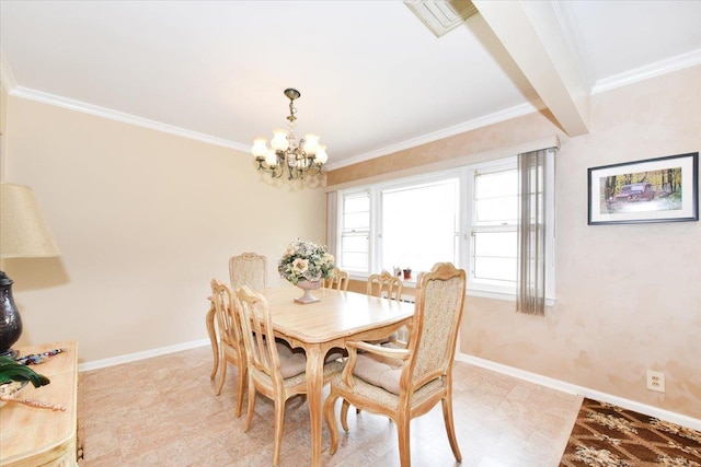 8519 212th St, Hollis Hills, NY 11427 - dining room with a chandelier and crown molding