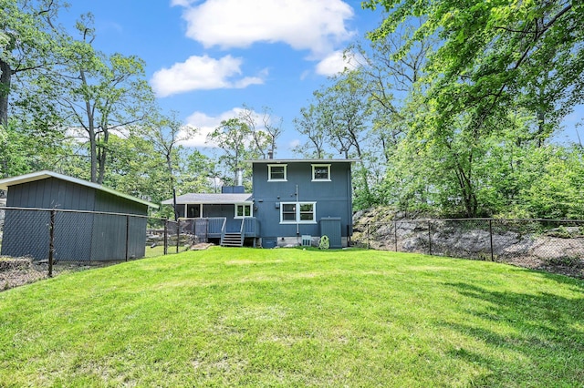 39 Cliff Rd, Greenwood Lake, NY 10925 - rear view of house with a deck and an outdoor structure