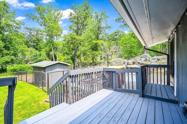 39 Cliff Rd, Greenwood Lake, NY 10925 - deck featuring a shed