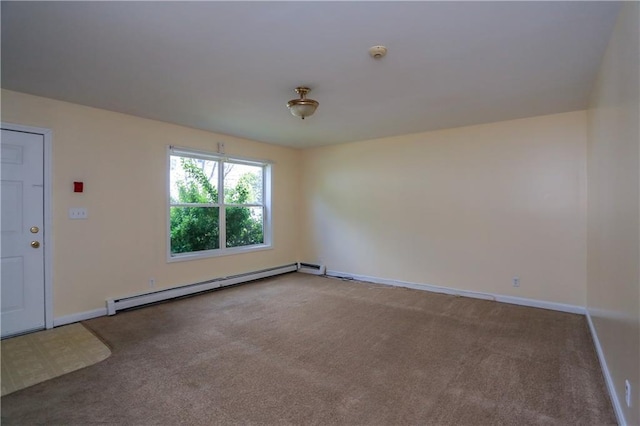 117 Bethune Blvd Unit 3, Spring Valley, NY 10977 - carpeted spare room featuring a baseboard radiator and a smoke detector