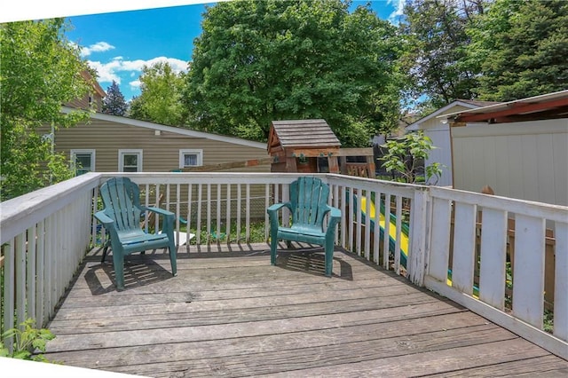 117 Bethune Blvd Unit 3, Spring Valley, NY 10977 - deck with a storage shed