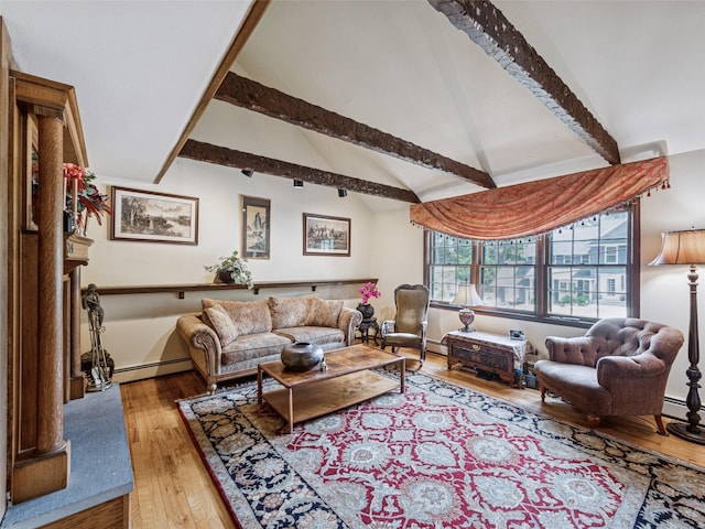 347 Scudder Ave, Northport, NY 11768 - living room featuring hardwood / wood-style floors and baseboard heating