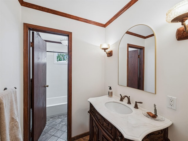 347 Scudder Ave, Northport, NY 11768 - full bath featuring vanity and crown molding