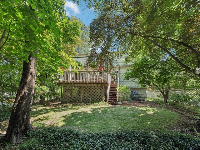 347 Scudder Ave, Northport, NY 11768 - rear view of house featuring stairway and a wooden deck