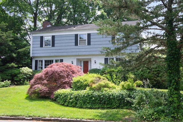 3 Little Ln, White Plains, NY 10605 - colonial house with a chimney and a front yard