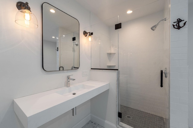 1750 Mount Beulah Ave, Southold, NY 11971 - full bath with a shower stall and recessed lighting