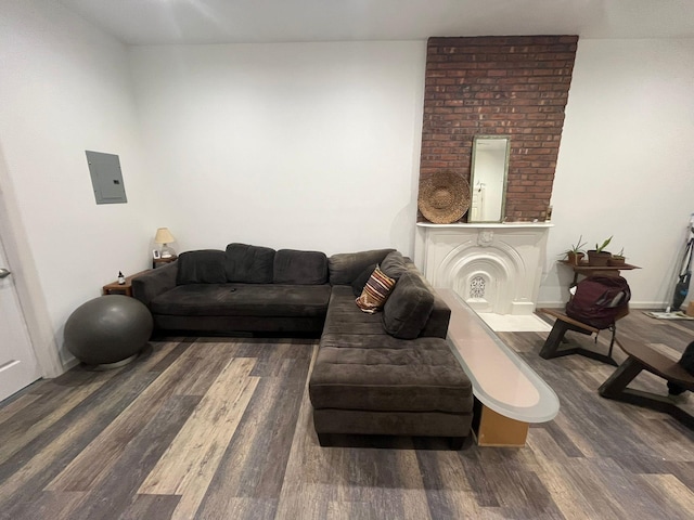 130 Van Dyke St, Brooklyn, NY 11231 - living room with wood finished floors and electric panel