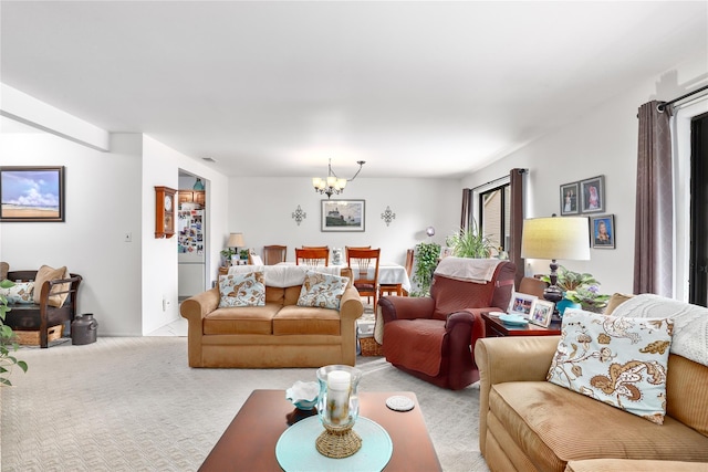 96 Molly Pitcher Ln Unit H, Yorktown Heights, NY 10598 - living area featuring a chandelier and light carpet