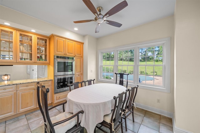 6 Long Meadow Way, Goshen, NY 10924 - dining room with a ceiling fan, recessed lighting, and light tile patterned floors