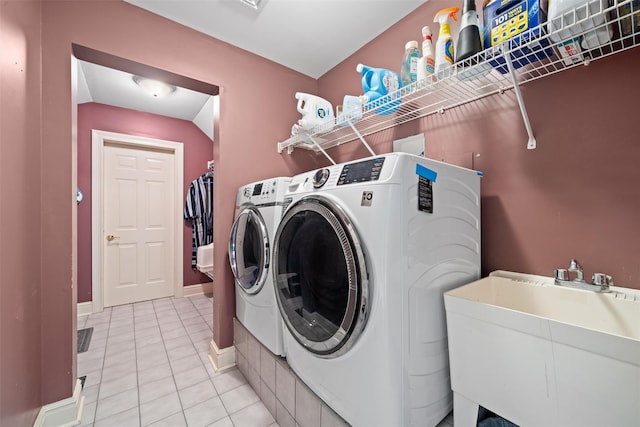 6 Long Meadow Way, Goshen, NY 10924 - laundry area featuring independent washer and dryer and light tile patterned floors