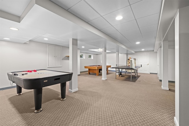 6 Long Meadow Way, Goshen, NY 10924 - game room with carpet floors, billiards table, and recessed lighting