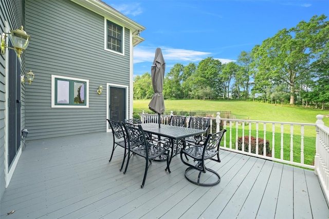 6 Long Meadow Way, Goshen, NY 10924 - deck with outdoor dining space and a yard