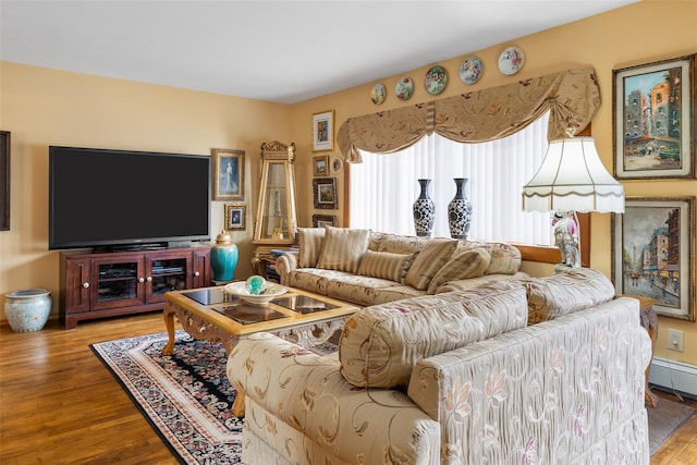 12 Roosevelt Pl, Massapequa, NY 11758 - living room featuring wood finished floors