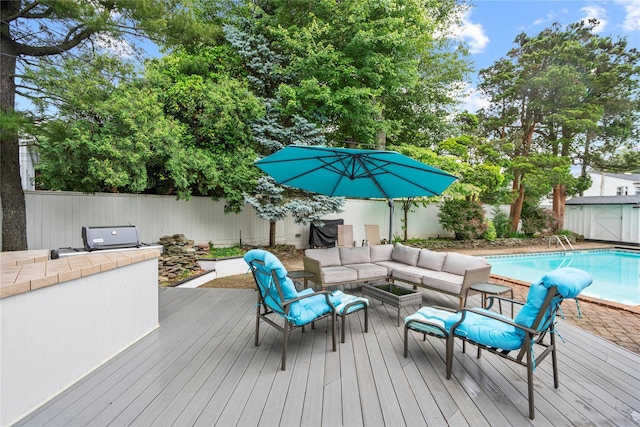 8 Ellis Dr, Syosset, NY 11791 - wooden deck with a fenced backyard and outdoor lounge area