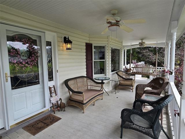 18 Laura Ct, Nesconset, NY 11767 - porch with a ceiling fan