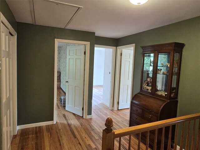 18 Laura Ct, Nesconset, NY 11767 - hall with wood finished floors and attic access