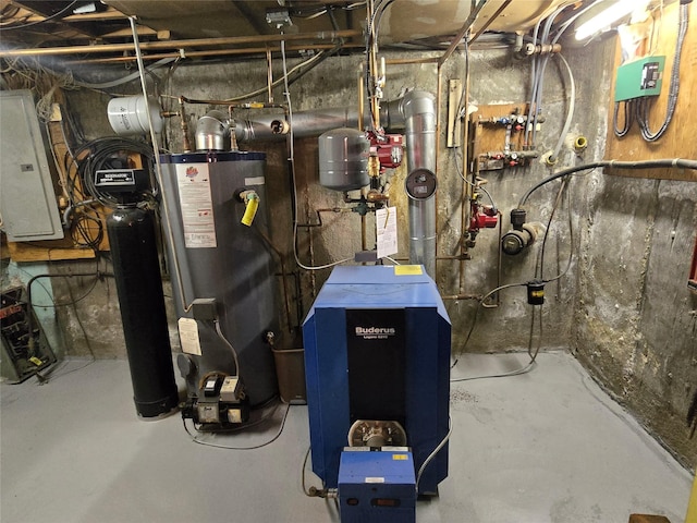 18 Laura Ct, Nesconset, NY 11767 - utility room featuring water heater, a heating unit, and electric panel