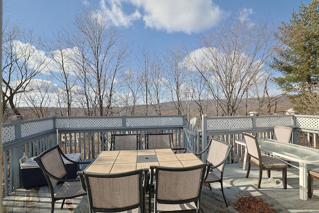 7 Tufts Ln, Highland Mills, NY 10930 - wooden deck with outdoor dining space