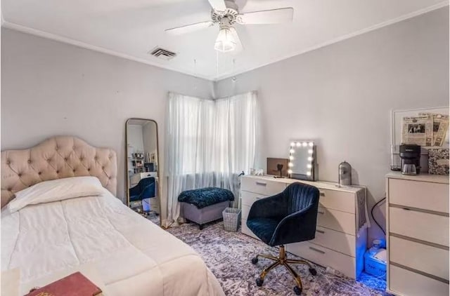 49-75 175th Pl, Fresh Meadows, NY 11365 - bedroom with a desk and a ceiling fan