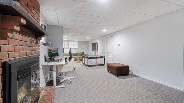 6 Sycamore Pl, Smithtown, NY 11787 - carpeted office space featuring a drop ceiling and recessed lighting