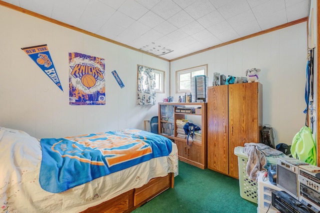 9 Laurie Rd, Brentwood, NY 11717 - bedroom with ornamental molding and carpet flooring