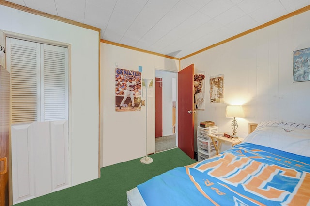9 Laurie Rd, Brentwood, NY 11717 - bedroom with crown molding, carpet flooring, and a closet
