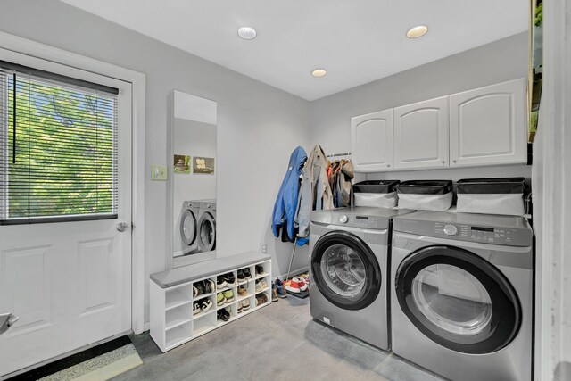 8 Mueller Mountain Rd, Putnam Valley, NY 10579 - washroom with washing machine and clothes dryer, cabinet space, and recessed lighting