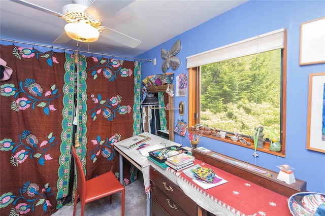 6807 State Route 42, Woodbourne, NY 12788 - carpeted home office with ceiling fan