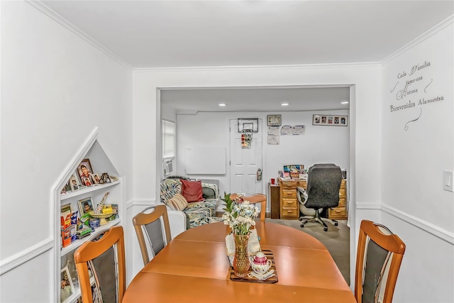 90 Charles St, Lynbrook, NY 11563 - dining area with crown molding and an office area
