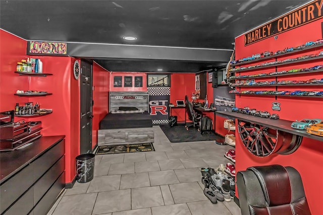 90 Charles St, Lynbrook, NY 11563 - misc room with tile patterned floors and recessed lighting