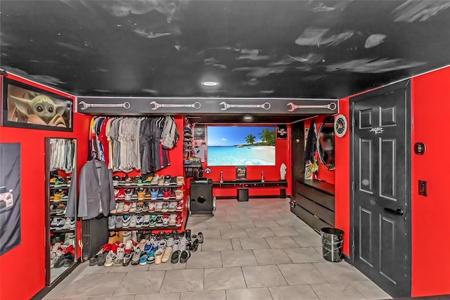 90 Charles St, Lynbrook, NY 11563 - cinema room with tile patterned flooring