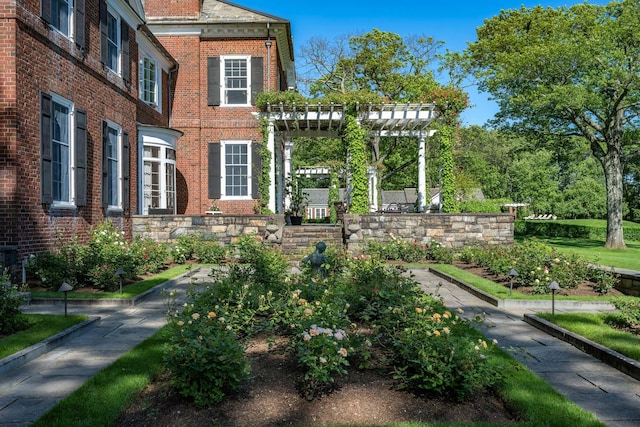 842 Sleepy Hollow Rd, Briarcliff Manor, NY 10510 - entrance to property with a pergola and brick siding